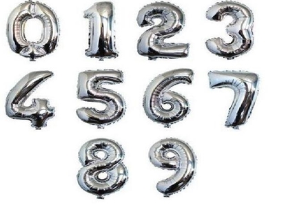 Imagen de Globos Metalizados Numeros 16" Plateado