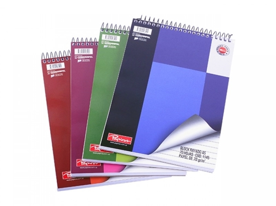 Imagen de Block a5 papiros c/espiral