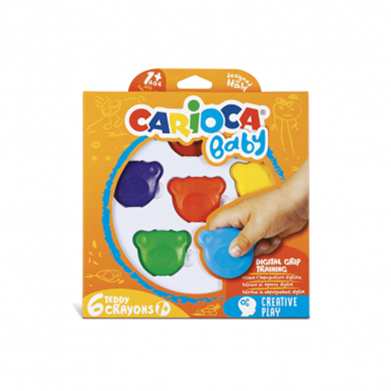 Imagen de Crayola Carioca Cera baby con forma de oso caja x6