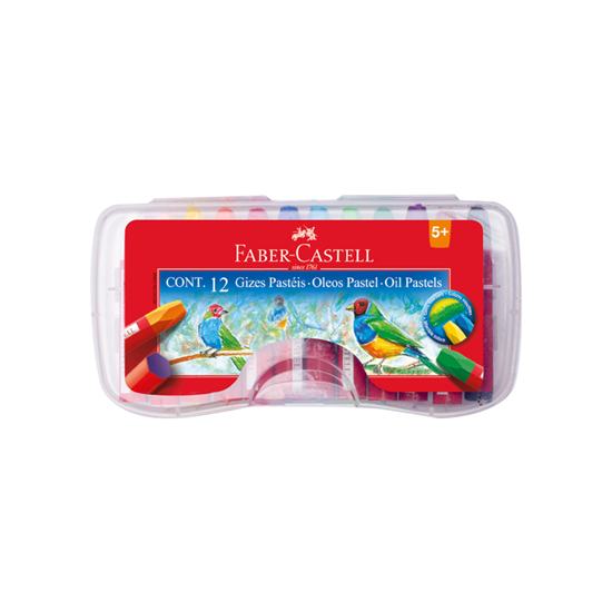 Imagen de faber castell óleo pastel 12 colores estuche plástico