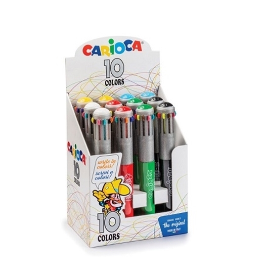 Imagen de Bolígrafo carioca 10 colores exhibidor x 12 unidades
