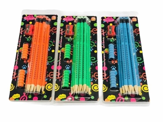 Imagen de Lápices c/goma +sacapunta y goma antideslizante x12