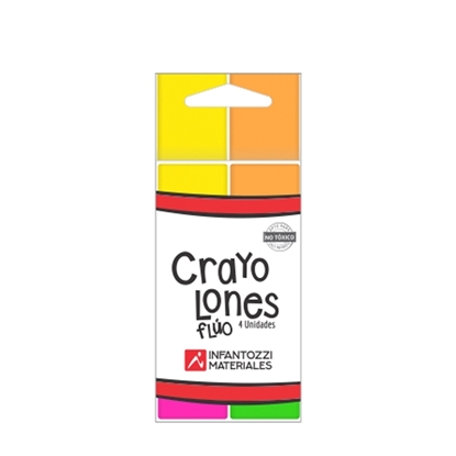 Imagen de Infantozzi crayolones rectangulares fluo x4