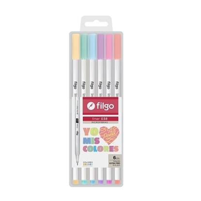 Imagen de Filgo microfibra liner 038 0.4 - estuche 6 pastel