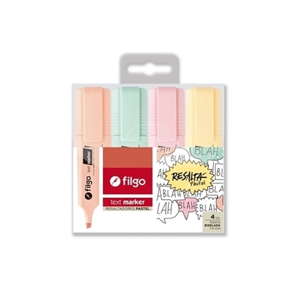 Imagen de Filgo resaltador text marker - estuche 4 pastel