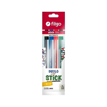Imagen de Filgo bolígrafo stick 1.0 - flow pack 4 clásico