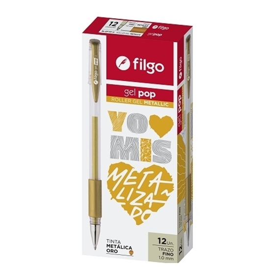 Imagen de Filgo roller gel pop metálico - caja 12 - oro - plata