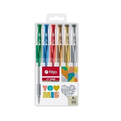 Imagen de Filgo roller gel pop - estuche 6 metalizado