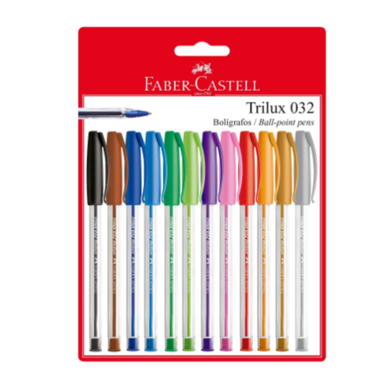 Imagen de Boligrafo faber castell trilux color x 12