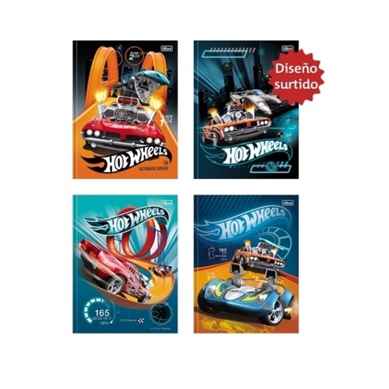 Imagen de Cuaderno tilibra 80h hot wheels t/d cosida