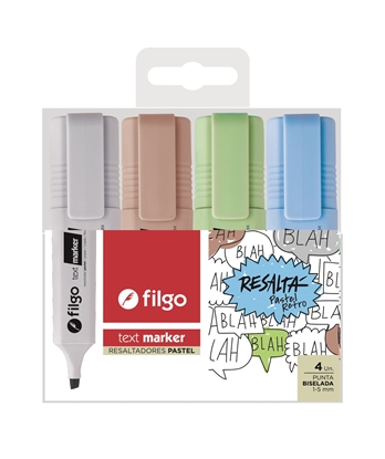 Imagen de Filgo resaltador text marker - estuche 4 retro