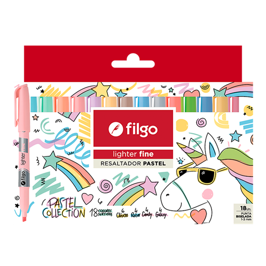 Imagen de Filgo resaltador lighter fine - estuche 18 pastel