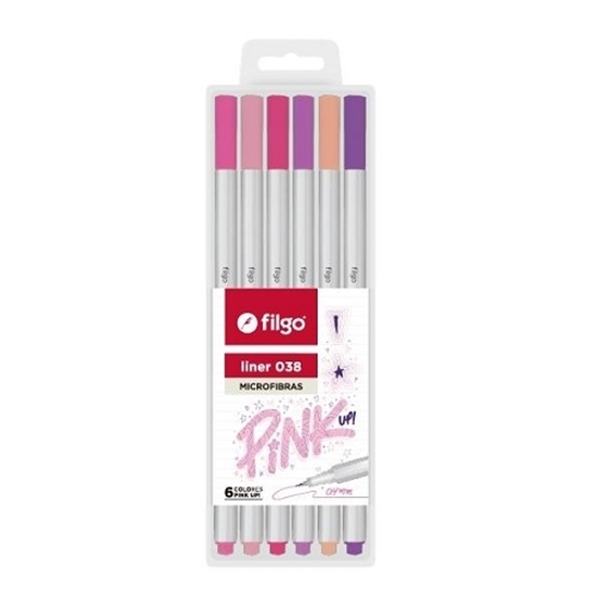 Imagen de Filgo microfibra liner 038 0.4 - estuche 6 pink up!