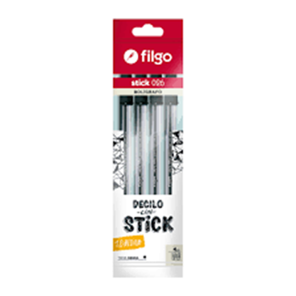Imagen de Filgo bolígrafo stick 1.0- flow pack 4 negro