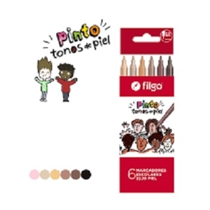 Imagen de Marcador Filgo pinto 2220 - tonos piel estuche x 6