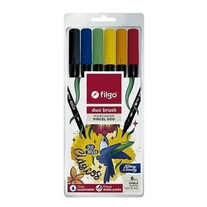 Imagen de Filgo marcador duo brush pen - estuche 6 clasico