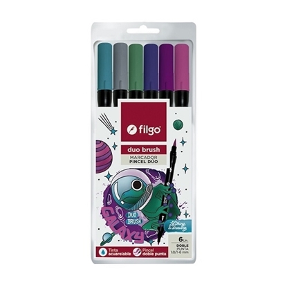 Imagen de Filgo marcador duo brush pen - estuche 6 galaxy
