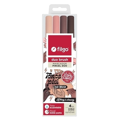 Imagen de Filgo marcador duo brush pen - estuche 4 tonos piel
