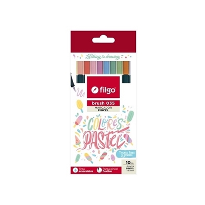 Imagen de Filgo marcador brush pen 035 - estuche 10 pastel