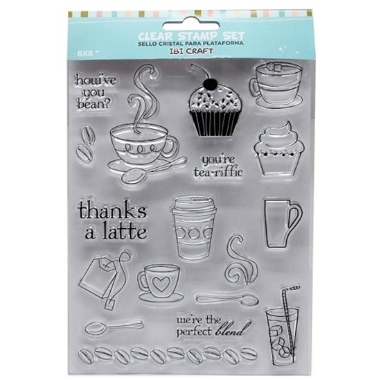 Imagen de Sellos cristal p/base acrílica ibi craft - set serie coffee