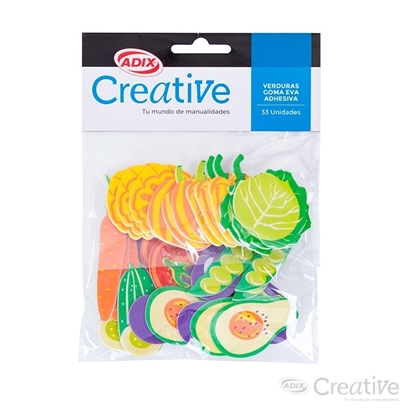 Imagen de Figuras  goma eva adhesiva verduras creative  33 unidades