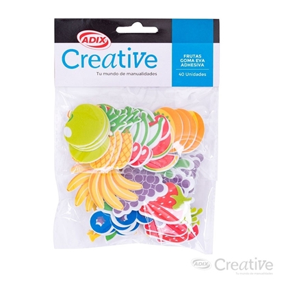 Imagen de Figuras goma eva adhesiva fruta creative 40 unidades