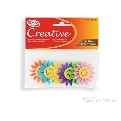 Imagen de Figuras fieltro adhesivo Flor smile creative 6 unidades