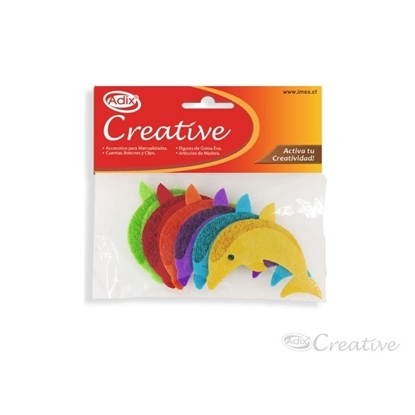 Imagen de Figuras  fieltro adhesivo delfin creative 6 unidades