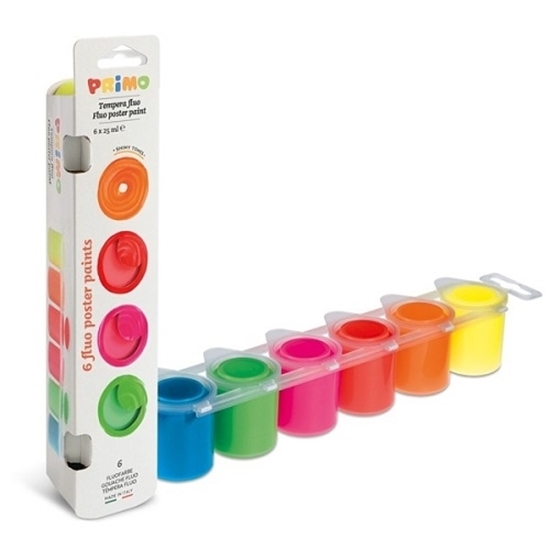 Imagen de Primo tempera FLUO x 6 en vasito de 25 ml