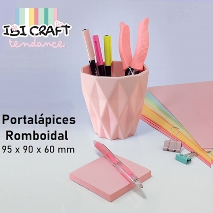 Imagen de Portalápiz ibi craft plástico trama romboidal tendance