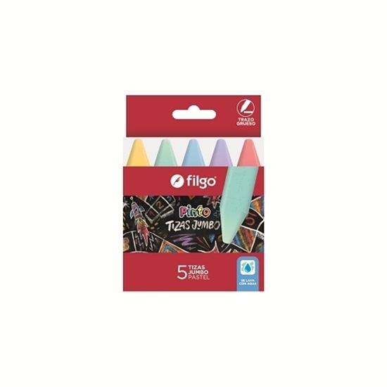 Imagen de Filgo tizas jumbo pinto - estuche 5 pastel