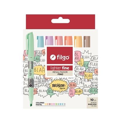 Imagen de resaltador Filgo lighter fine - estuche 10 pastel