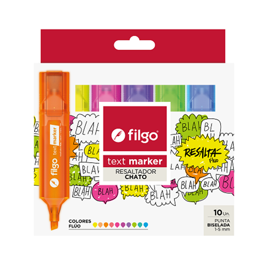 Imagen de Filgo resaltador text marker - estuche 10 fluo