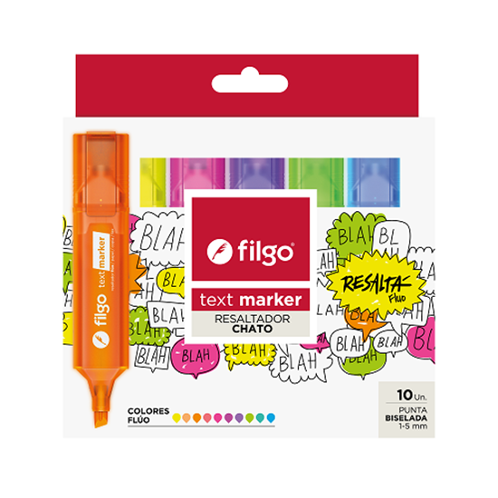 Imagen de resaltador Filgo text marker - estuche 10 fluo