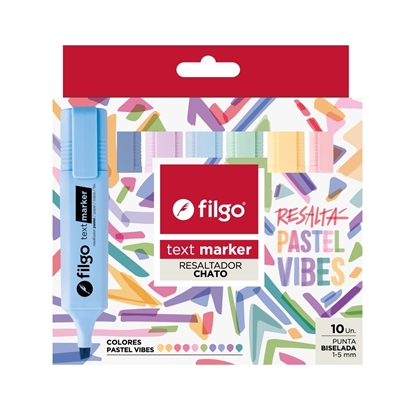 Imagen de Filgo resaltador text marker - estuche 10 pastel vibes