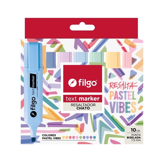 Imagen de Filgo resaltador text marker - estuche 10 pastel vibes