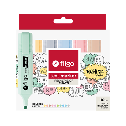 Imagen de resaltador Filgo text marker - estuche 10 pastel