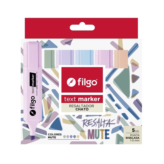 Imagen de Filgo resaltador text marker - estuche 5 mute