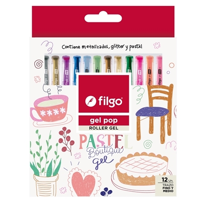 Imagen de Filgo roller gel pop - estuche 12 pastel boutique