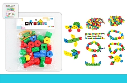 Imagen de A.Didactico Piezas para enhebrar en Bolsa /120