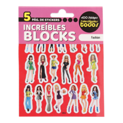 Imagen de Block x5 hojas stickers fashion paquete con 5 unidades
