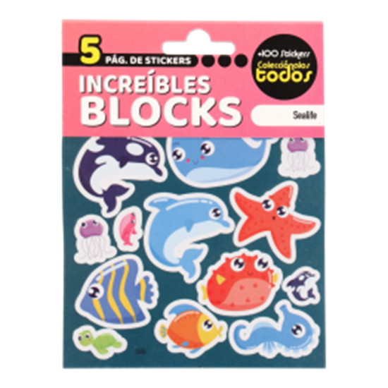 Imagen de Block x5 hojas stickers vida en el mar paquete con 5 unidades