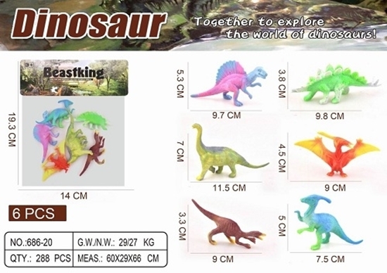 Imagen de Animales 6 dinosaurios 6 piezas    686-20/288