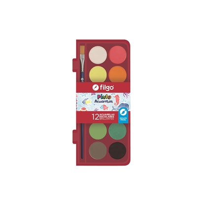 Imagen de Acuarela Filgo pinto - estuche plástico 12 colores
