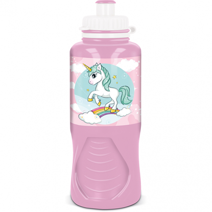 Imagen de Botella infantil de plastico unicornios 430 ml