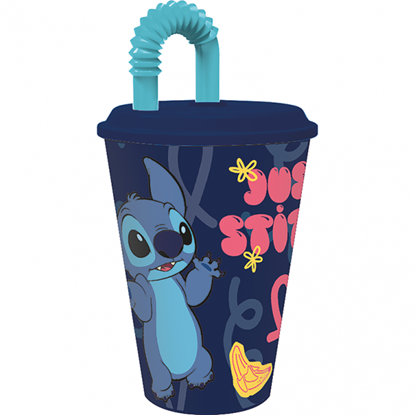 Imagen de Vaso infantil con sorbito stitch 430 ml