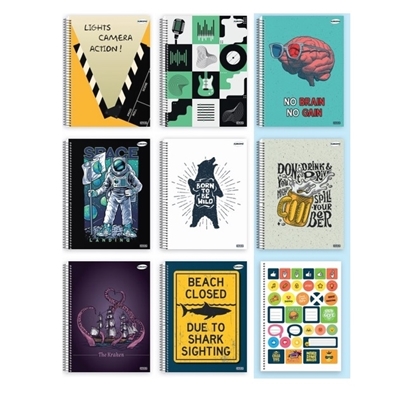 Imagen de Cuaderno a5 sd 80 hojas kbom! M c/espiral t/dura