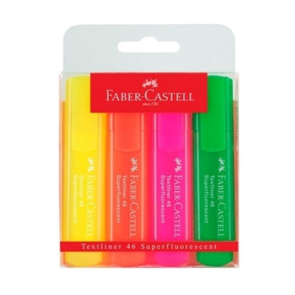 Imagen de faber Castell Marcador Resaltador estuche Fluo x4