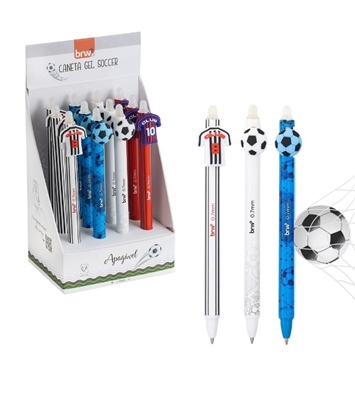 Imagen de Boligrafo borrable Brw 0.7mm-futbol - display 12un surtido