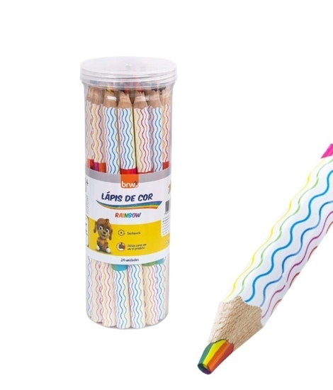 Imagen de Brw lapiz mina multicolor - pote 24 unidades